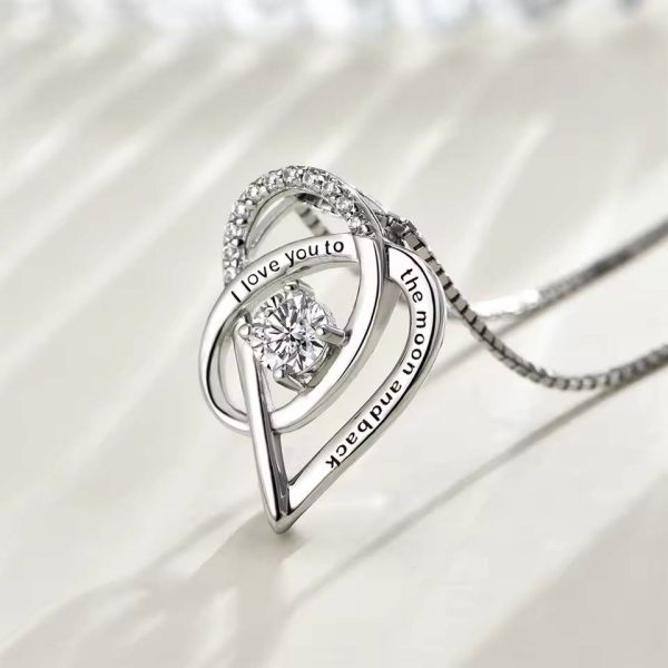 925 Silver Necklace I Love You Heart Pendant - Image 2