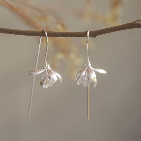 Gold Magnolia Earrings - Image 7