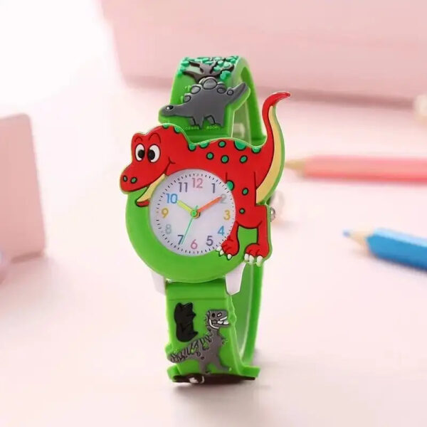 Kids Cartoon 3d Dinosaur Silicone Quartz Watch Student Watch - Image 3