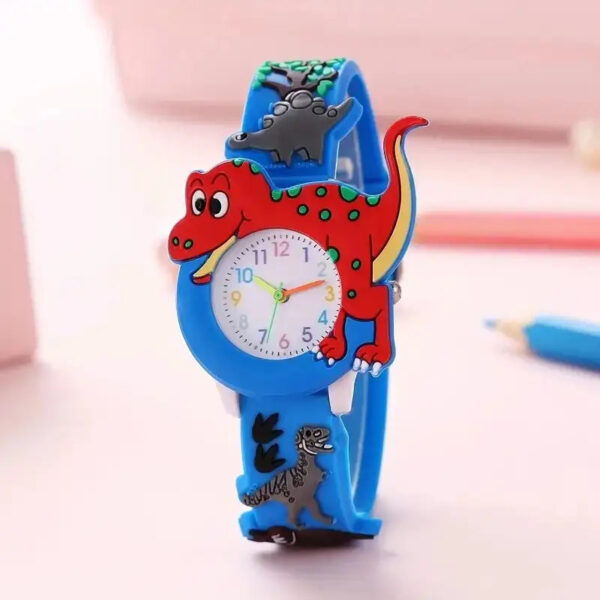 Kids Cartoon 3d Dinosaur Silicone Quartz Watch Student Watch