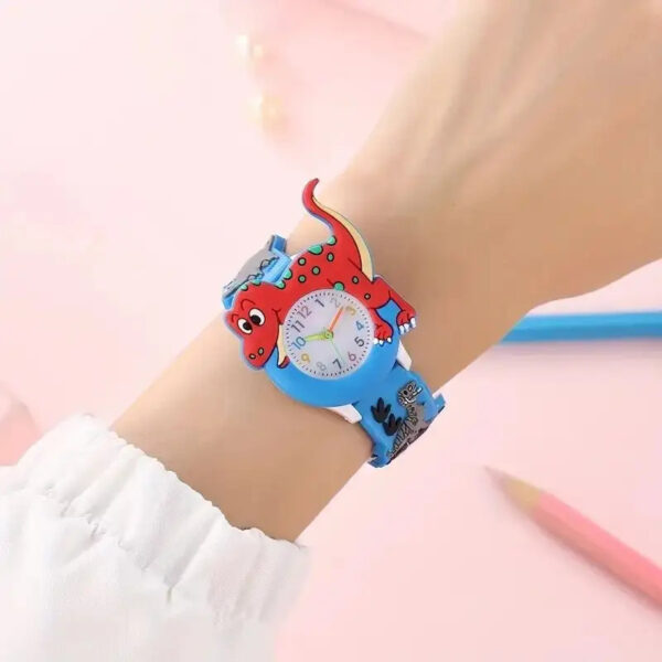 Kids Cartoon 3d Dinosaur Silicone Quartz Watch Student Watch - Image 2